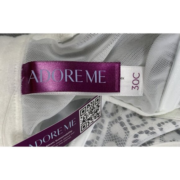 Adore Me Underwire Bra Size 30C Red and White (lot of 2) - Picture 5 of 9